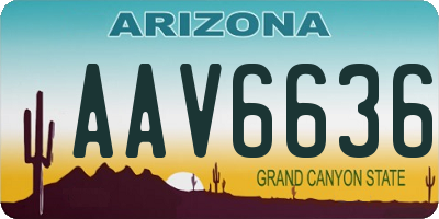 AZ license plate AAV6636