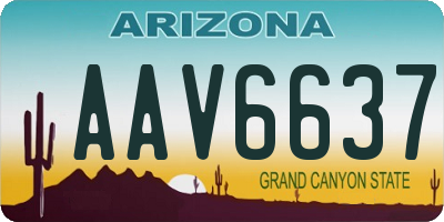 AZ license plate AAV6637
