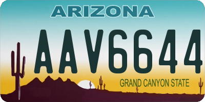 AZ license plate AAV6644