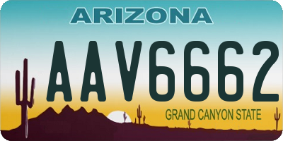 AZ license plate AAV6662