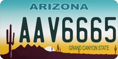 AZ license plate AAV6665