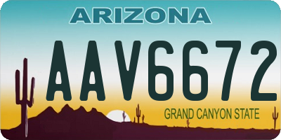 AZ license plate AAV6672
