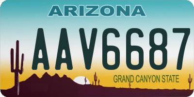 AZ license plate AAV6687