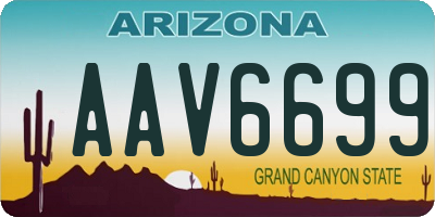 AZ license plate AAV6699
