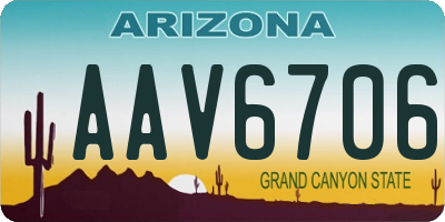 AZ license plate AAV6706