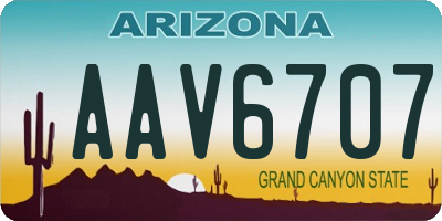 AZ license plate AAV6707