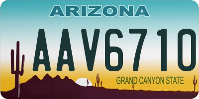 AZ license plate AAV6710