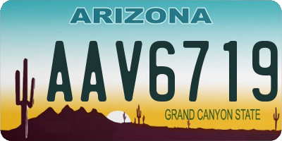 AZ license plate AAV6719