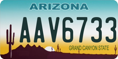 AZ license plate AAV6733