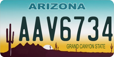 AZ license plate AAV6734