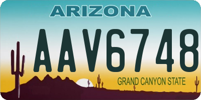 AZ license plate AAV6748