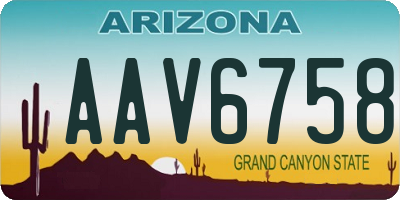 AZ license plate AAV6758