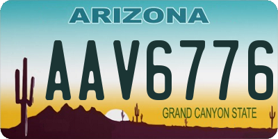 AZ license plate AAV6776