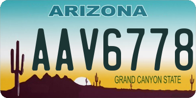 AZ license plate AAV6778