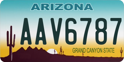 AZ license plate AAV6787