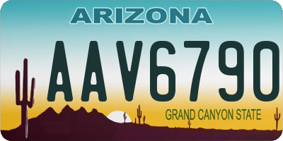 AZ license plate AAV6790
