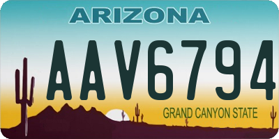 AZ license plate AAV6794