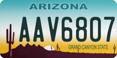 AZ license plate AAV6807