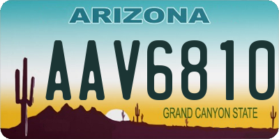 AZ license plate AAV6810
