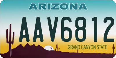 AZ license plate AAV6812