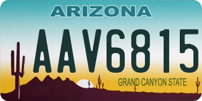 AZ license plate AAV6815