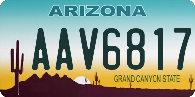 AZ license plate AAV6817