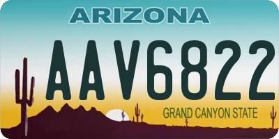 AZ license plate AAV6822