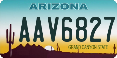 AZ license plate AAV6827