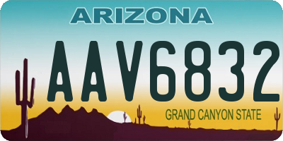 AZ license plate AAV6832