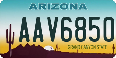 AZ license plate AAV6850