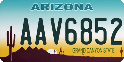AZ license plate AAV6852