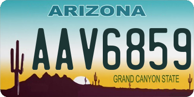 AZ license plate AAV6859