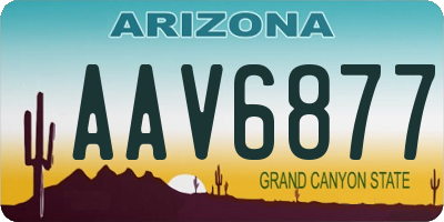 AZ license plate AAV6877