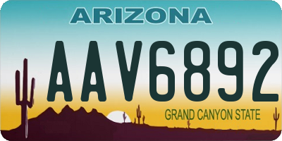 AZ license plate AAV6892