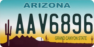 AZ license plate AAV6896
