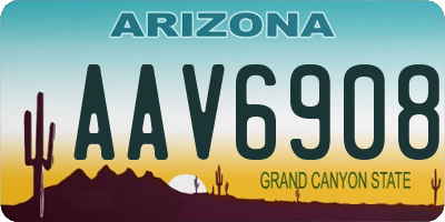 AZ license plate AAV6908