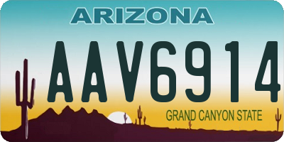 AZ license plate AAV6914