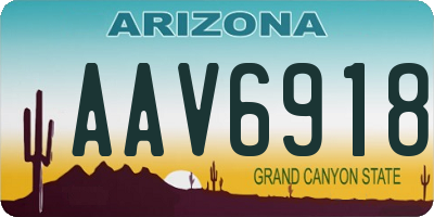 AZ license plate AAV6918