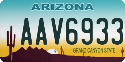 AZ license plate AAV6933
