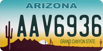 AZ license plate AAV6936
