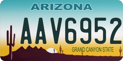 AZ license plate AAV6952