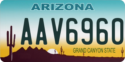 AZ license plate AAV6960
