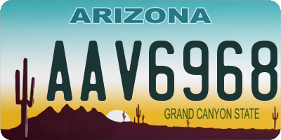 AZ license plate AAV6968