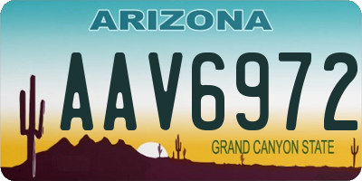 AZ license plate AAV6972