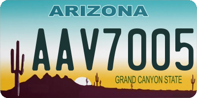 AZ license plate AAV7005