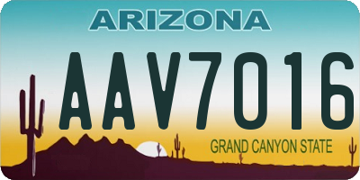 AZ license plate AAV7016