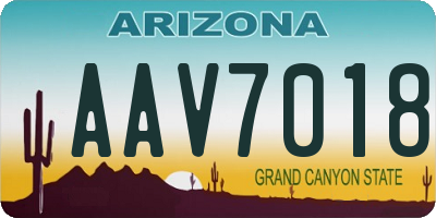 AZ license plate AAV7018