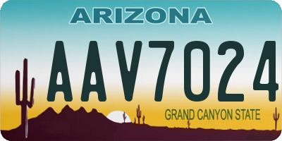 AZ license plate AAV7024