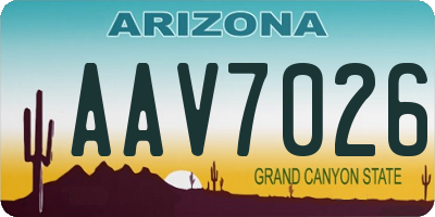 AZ license plate AAV7026