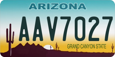 AZ license plate AAV7027